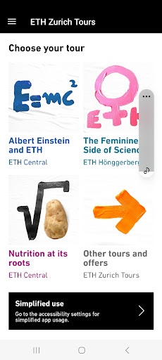 Android application ETH Zurich Tours screenshort