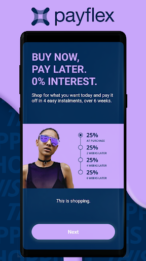 Android application Payflex screenshort