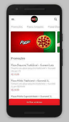 Android application Container Pizza screenshort