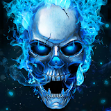 Blue Flaming Skull Live Wallpaper 2019 icon