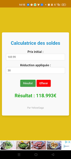 Calculatrice Soldes Screen 2