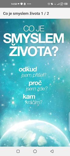 Android application Co je smyslem života screenshort