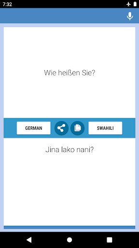 Android application German-Swahili Translator screenshort