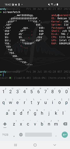 SSHTerm Screen 2