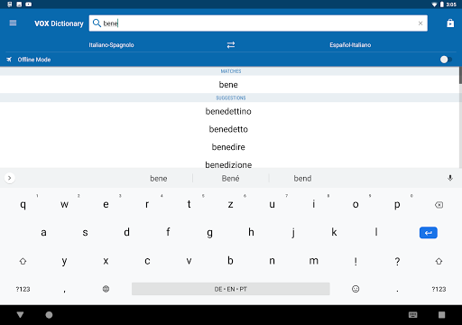Screenshot of Italian-Spanish Dictionary
