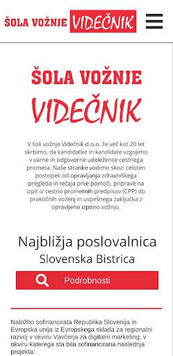 Android application Šola vožnje Videčnik screenshort