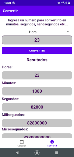 Time calculator Screen 3