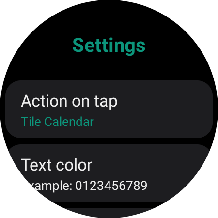 Calendar on Tile Screen 3