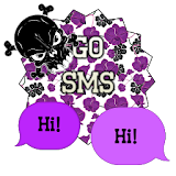GO SMS - Luv Skulls icon
