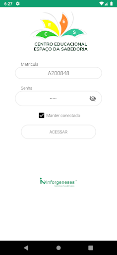 Android application Escola Espaço da Sabedoria screenshort