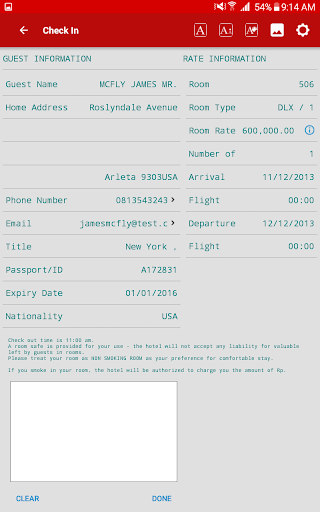 VHP Check In Screen 2