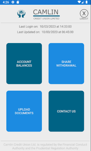 Camlin Credit Union Ltd. Screen 2