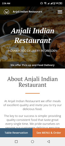 Anjali Indian Restaurant Screen 2