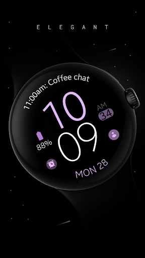 Android application Simple Purple watch face screenshort