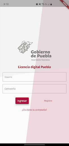 Android application Licencia Digital Puebla screenshort