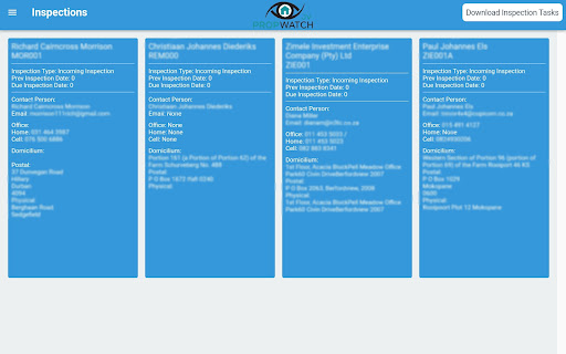 Android application PropWatch Inspect screenshort