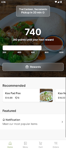 Android application Thai Canteen, Sacramento screenshort
