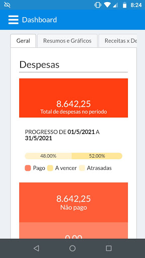 Android application Evop Gestão screenshort