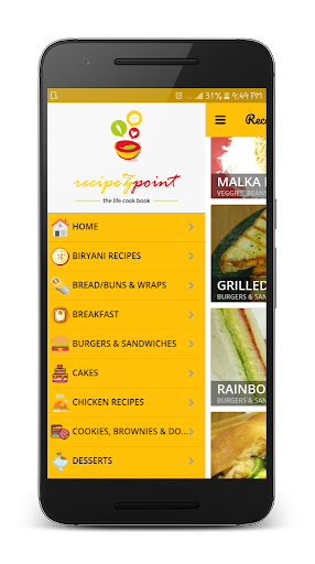 Android application Hindi Recipes हिंदी व्यंजनों screenshort