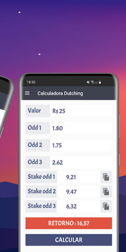 Dutching Calculator Screen 2