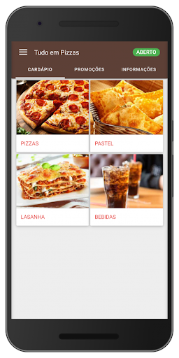 Android application Tudo em Pizzas screenshort