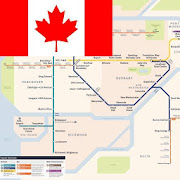 VANCOUVER METRO SKYTRAIN BLINE SEABUS MAPバンクーバー温哥华