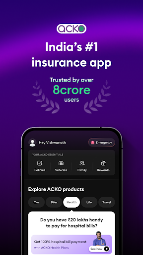 Android application ACKO Insurance screenshort