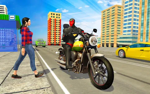 Superhero Bike Taxi Driving 3D