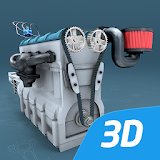 Four-stroke Otto engine 3D icon