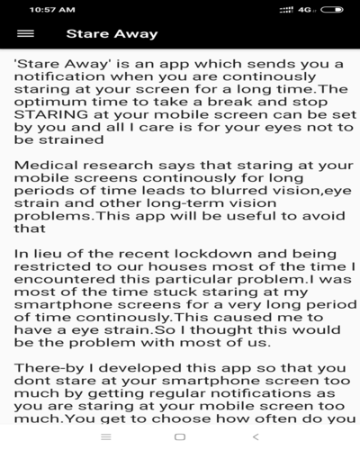 Android application Stare Away screenshort