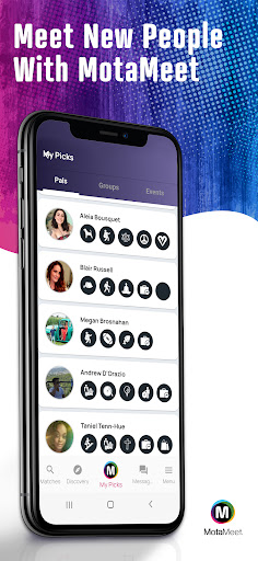 Android application MotaMeet - Find people screenshort