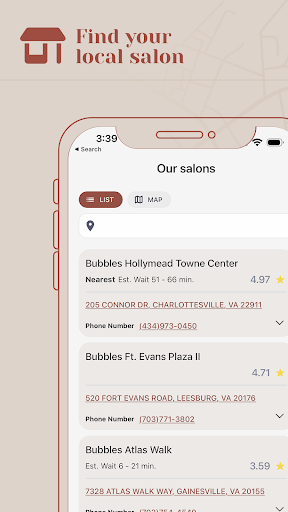 Bubbles Salons Screen 3