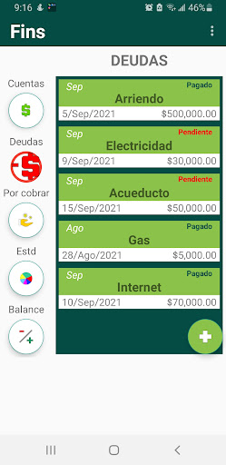 Finanzas personales (Fins) Screen 2