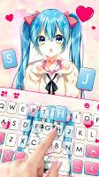 screenshot of Cute School Girl Keyboard Them
