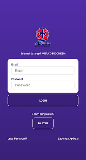 Android application MIZUCO INDONESIA screenshort
