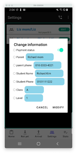 Carrot Check-attendance check Screen 2