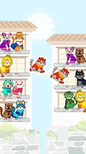 猫の色の並べ替えパズルスクリーンショット 3