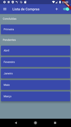 Android application Minha Lista de Compras screenshort