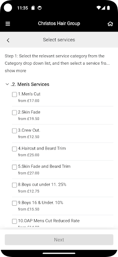Christos Hair Group Screen 2