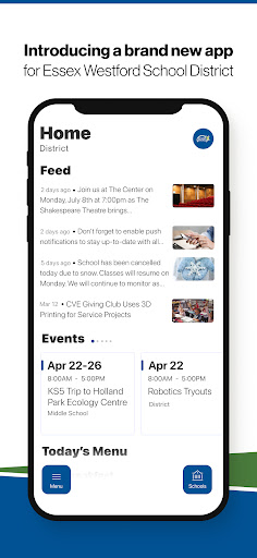 Android application Essex Westford Schools screenshort