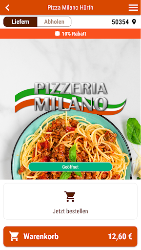 Android application Pizza Milano Hürth screenshort