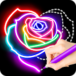 Cover Image of Download Learn To Draw Glow Flower  APK