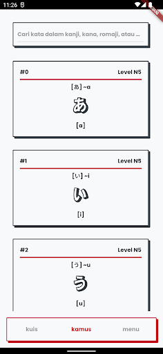 Belajar Kosakata Bahasa Jepang Screen 3