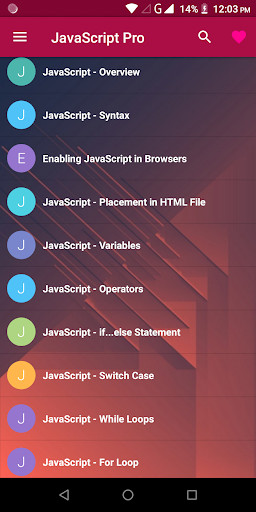 Android application JavaScript Programming Pro screenshort
