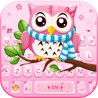 Тема для клавиатуры Pink Cute Owl