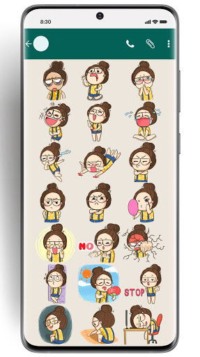 Cute Girl Sticker for WhatsApp