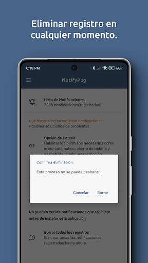 Registro de Avisos NotifyPug Screen 2
