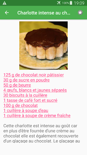 Charlotte avec calories recettes en français