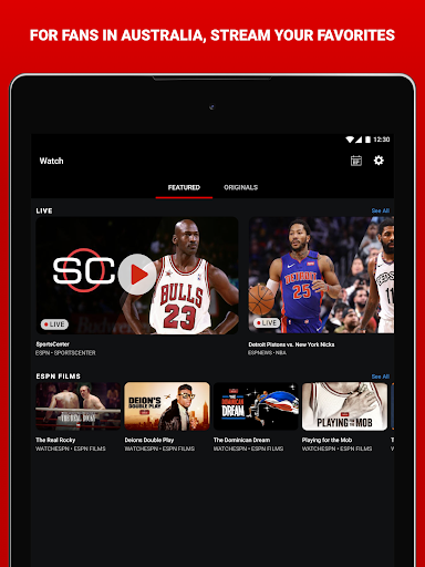 Screenshot of ESPN
