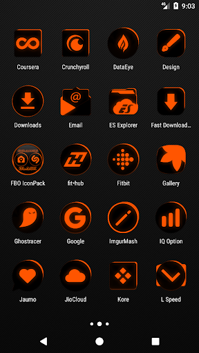 Flat Black and Orange IconPack Screen 3
